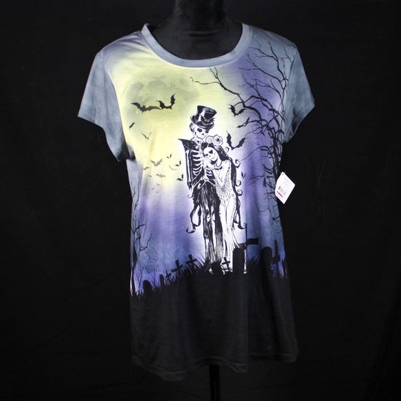 NWT Vintage Y2K Gothic Halloween Scenic Graveyard Day of the Dead Pastel Gothic - Picture 2 of 10